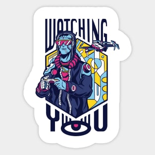 Funny Drone Pilot Quotes Watching You Sticker